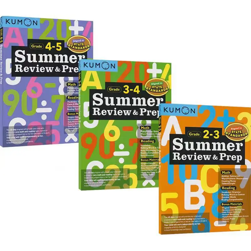 

Kumon Summer Review and Preparation: Practice for Reviewing Official Documents for 2-3-4-5 Grades Students