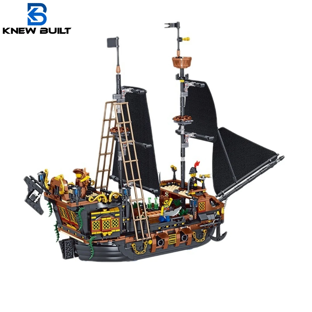 Known Builit Pirate Ship Mini Building Blocks-giocattolo di assemblaggio accattivante, esperienza marittima immersiva e Display sorprendente