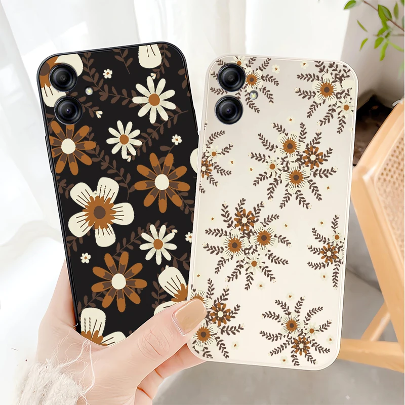 موضة الأزهار قضية الهاتف لسامسونج غالاكسي A51 A71 A05 A05S A06 A07 A60 A50 A30 A50 A31 A11 سيليكون ماتي لينة غطاء من البولي يوريثان الحراري