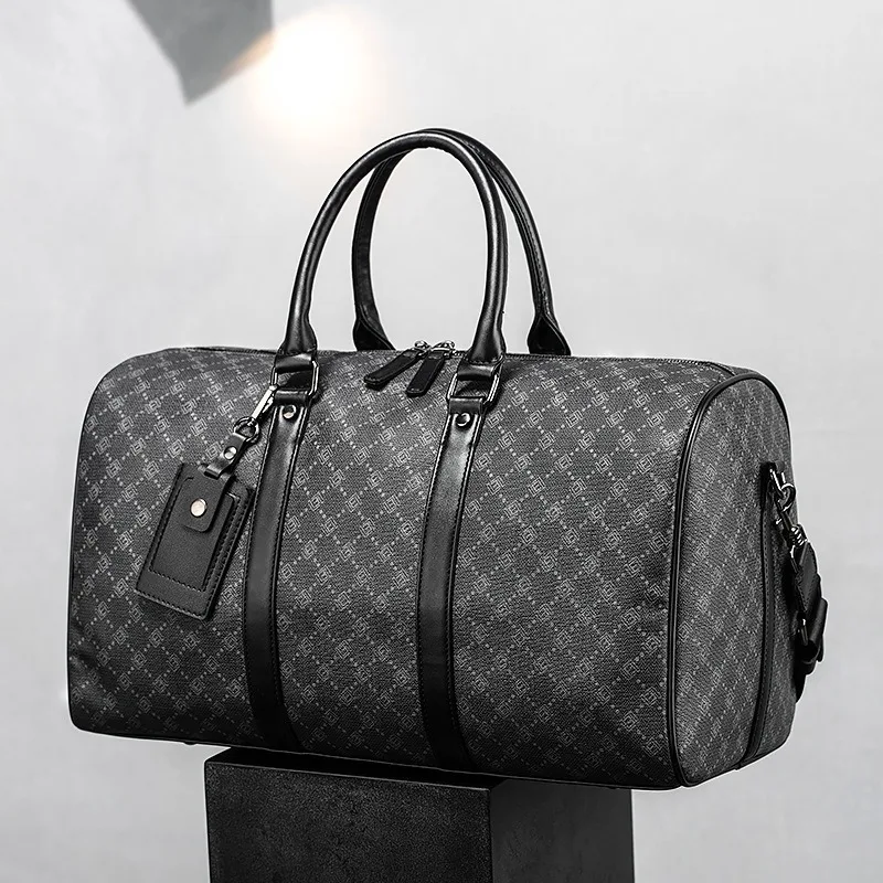 

New Fashion Handbags Men Travel Totes Bags Plaid Printed Business Trip Handbag For Men Large Capacity Crossbody Duffel Bags