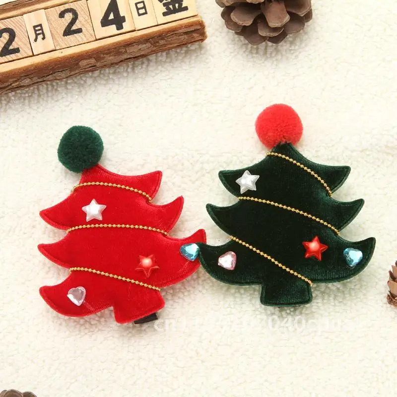 

Velvet Little Tree Christmas Holiday Hairpin Girl Cute Plush Hairpin Children Gift