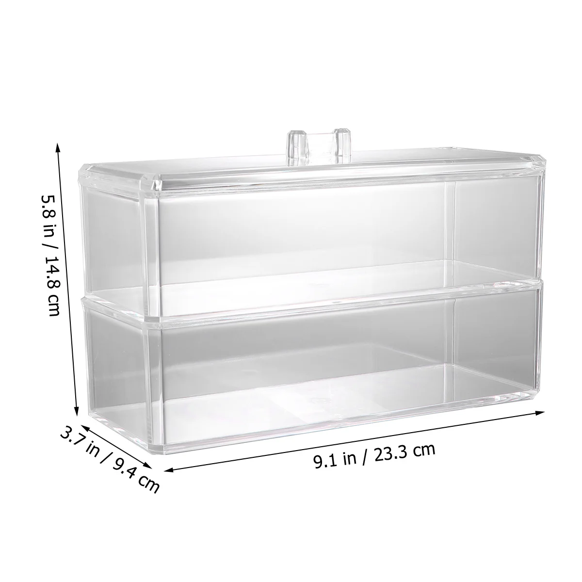 

Large Capacity Acrylic Box Transparent Makeup Brush Container with Lid Keep Tools Organized Wear Resistant