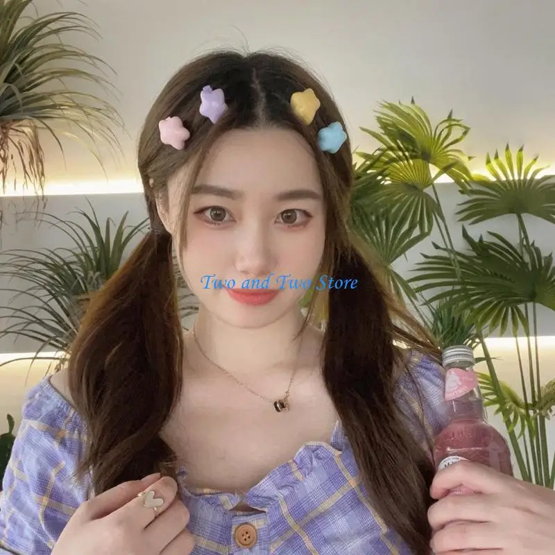 HX6F Jepit Rambut Bentuk Bintang Lucu Jepit Rambut Bebek Remaja Jepit Rambut Warna Permen