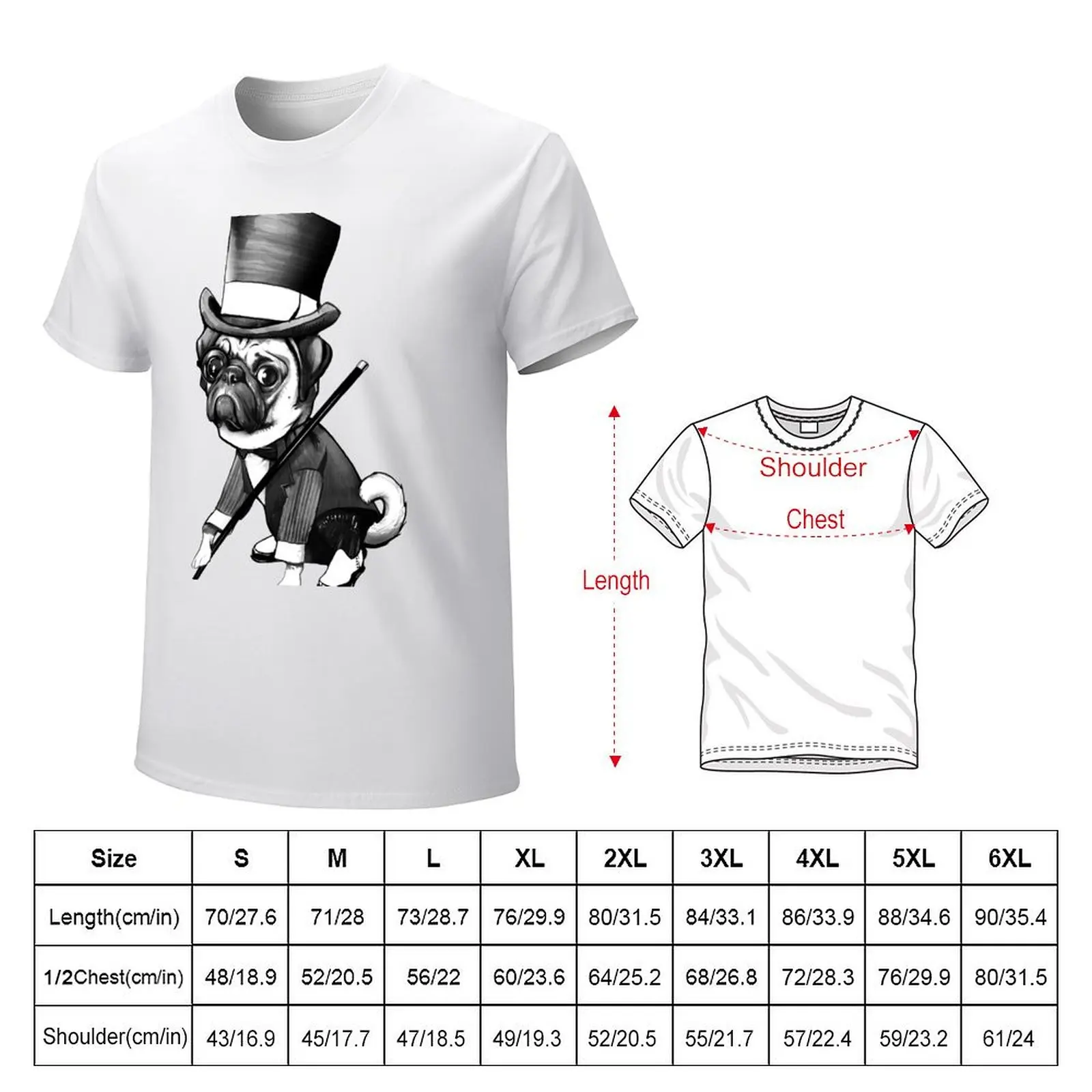 Pug Fred Astaire T-shirt anime clothes oversized boys whites funny t shirts for men