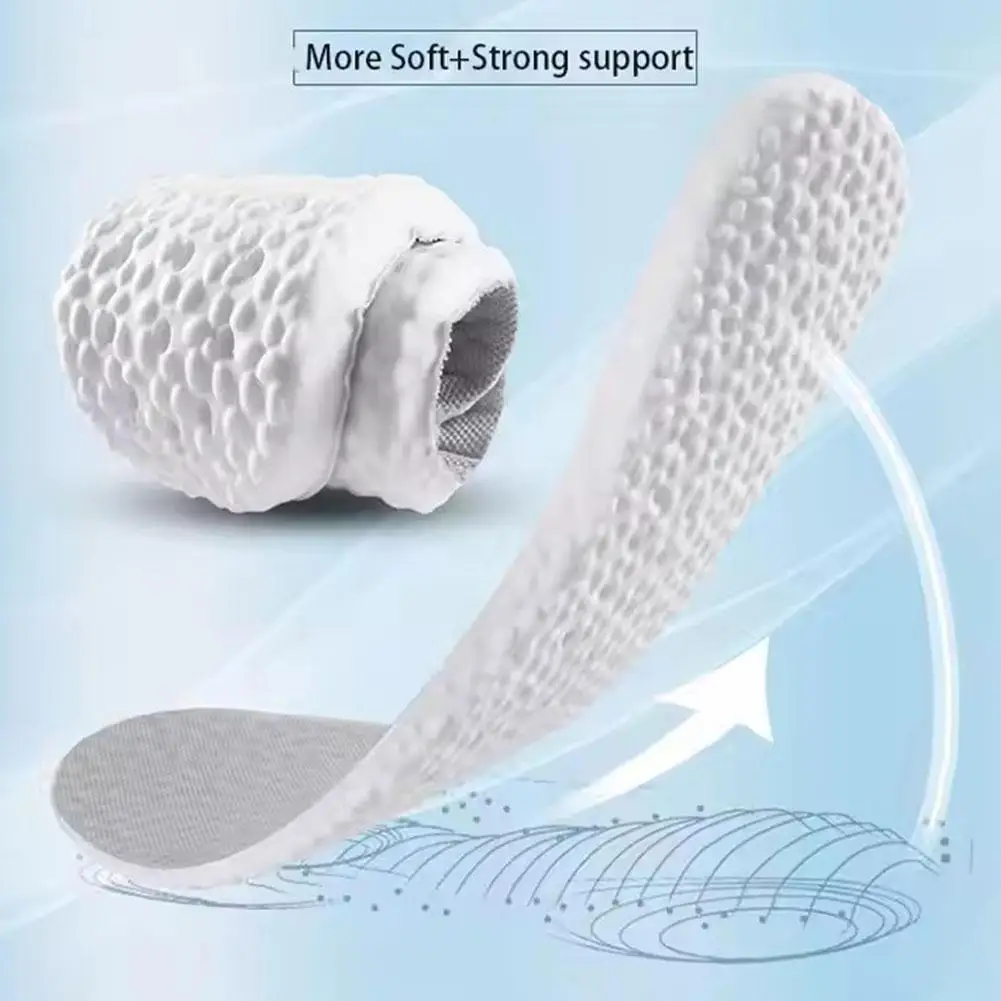 4D Sports Massage Insoles For Adults High Elastic Soft Deodorization Massage Running Football Orthopedic Shoe Pads Unisex