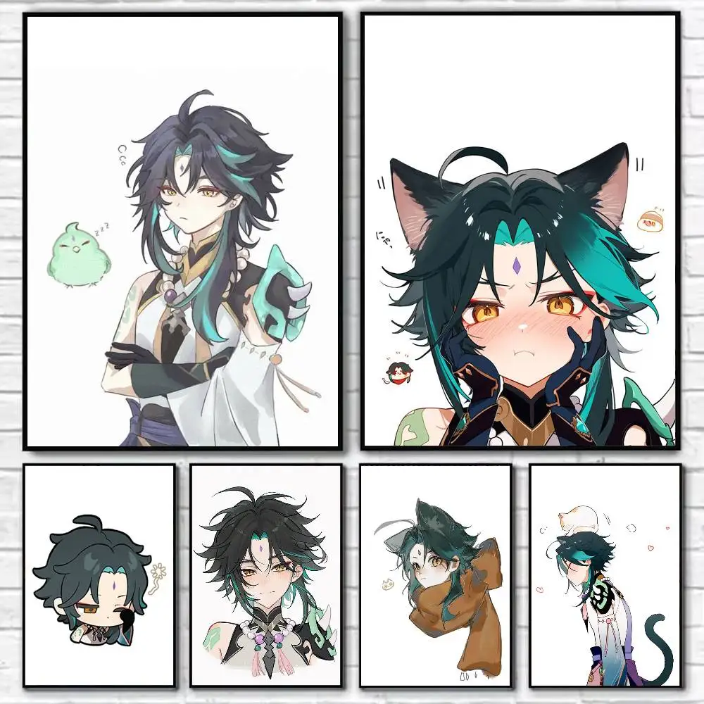 

A-Alatus Chibi Cute Poster Self-adhesive Art Waterproof Paper Sticker Coffee House Bar Room Wall Decor