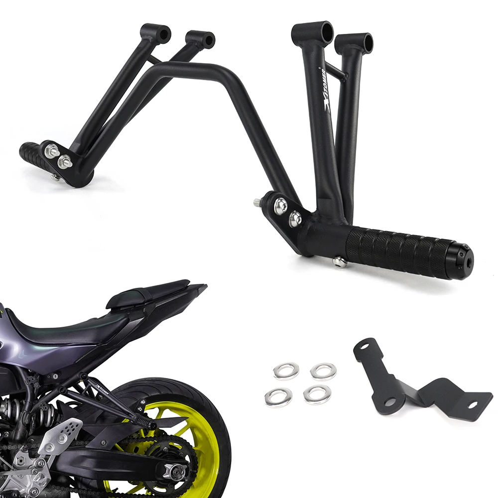 

Motorcycle Passenger Foot Pegs For Yamaha FZ-07 FZ07 MT-07 MT07 2014-2024 2025 Steel Front Crash Bar Engine Guard Stunt Subcage