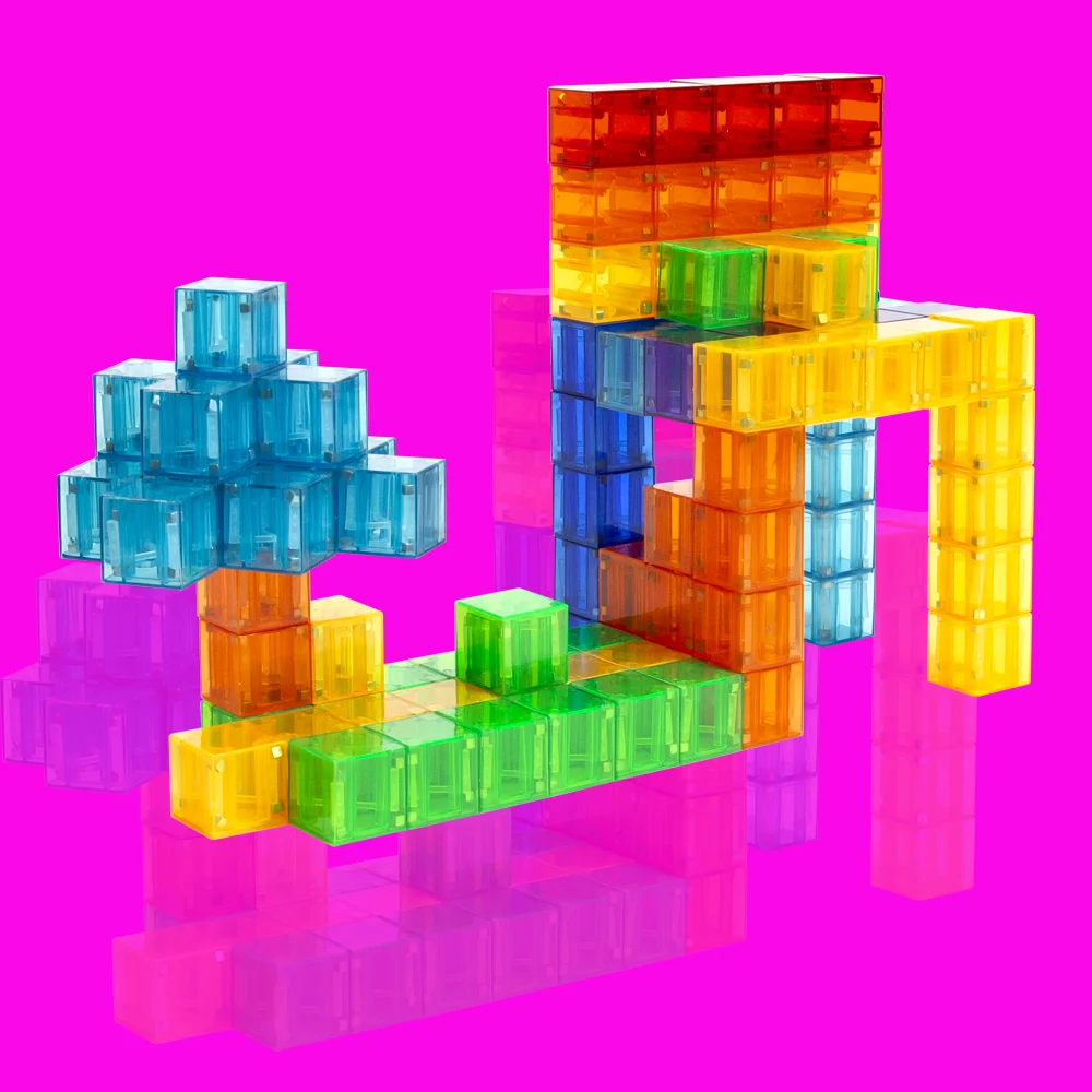 DIY Magnete Spielzeug Transparent 27PCS Kinder Magnetische Gebäude Würfel Blöcke Konstruktion Perfekte Geschenke für Kinder Pädagogisches Spielzeug