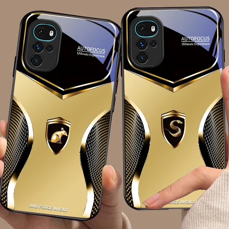 Golden cartoon mouse For Motorola Moto G 14 22 24 34 35 45 54 55 G75 84 85 Edge X 30 40 Neo 50 Ultra Pro Play glass phone case view 4