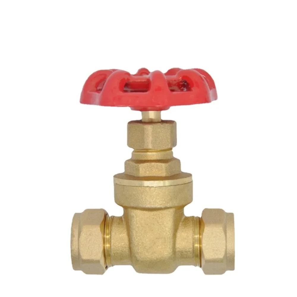 Fit 15mm 22mm 28mm 35mm 42mm OD Copper Tube Compression Union Brass Gate Valve Switch For Plumbing Water Heating Pump Isolation