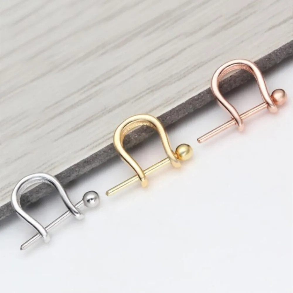 2 قطعة 925 فضة قلادة المشبك قلادة الكفالات مع دبوس U شكل حلية قلادة موصل لصنع المجوهرات قلادة DIY بها بنفسك #3