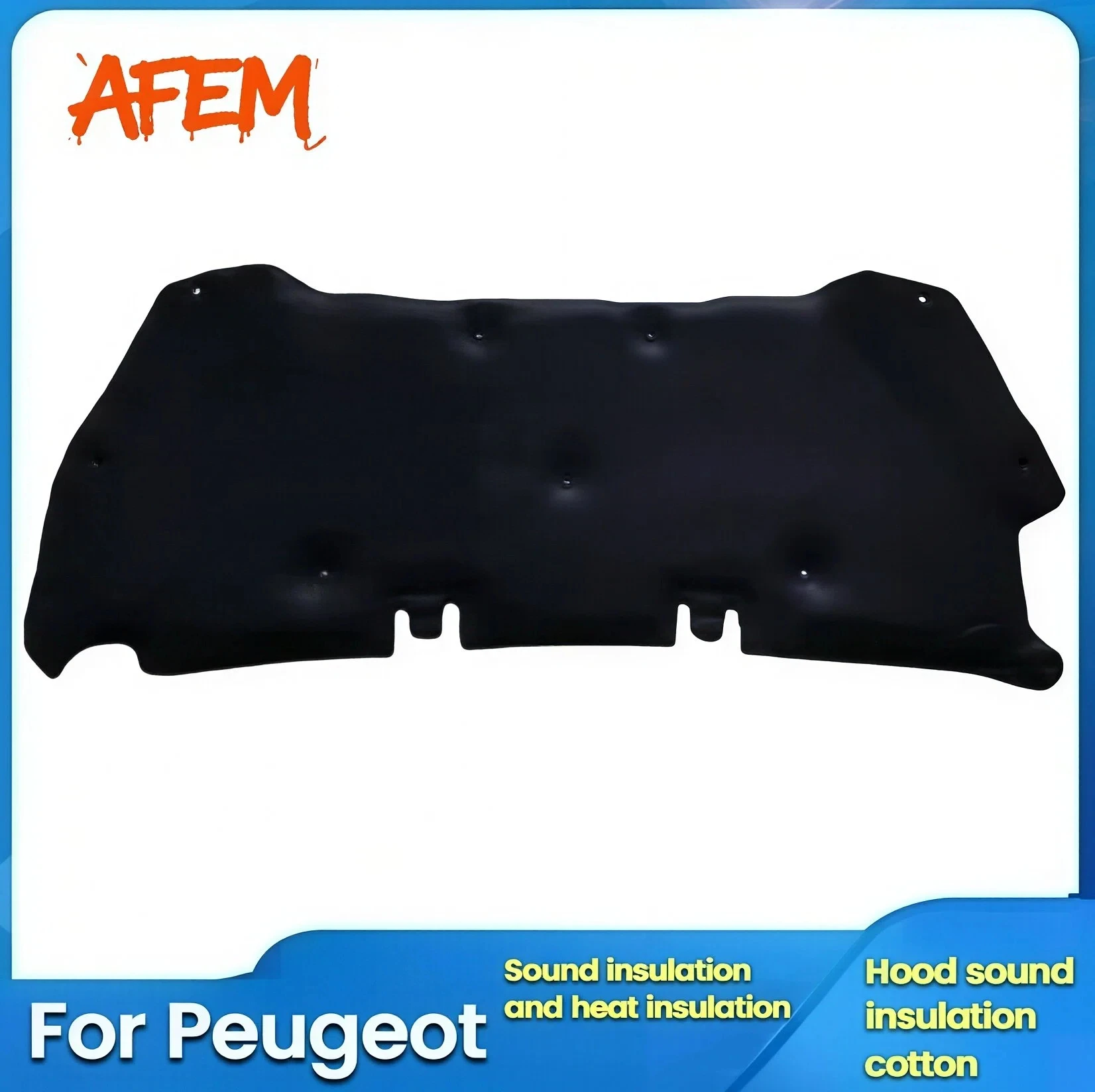 Almohadilla de Aislamiento Acústico y Térmico para el Capó Delantero del Motor, Alfombrilla Insonorizante, Accesorios para Peugeot 408 508 307 14-19 11-18