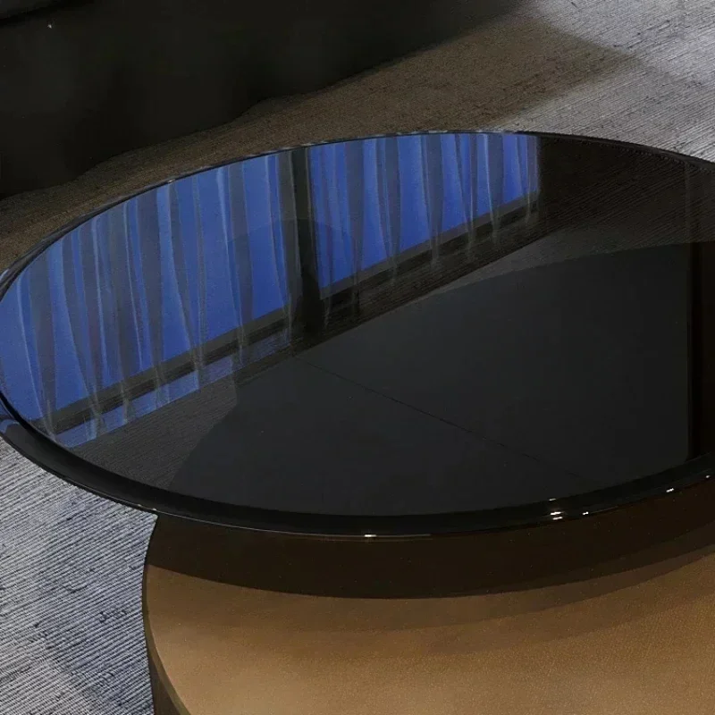 Mesas de centro redondas simples, diseño de sala de estar de Hotel, té de cristal moderno, Mesa de lujo, muebles nórdicos Posta