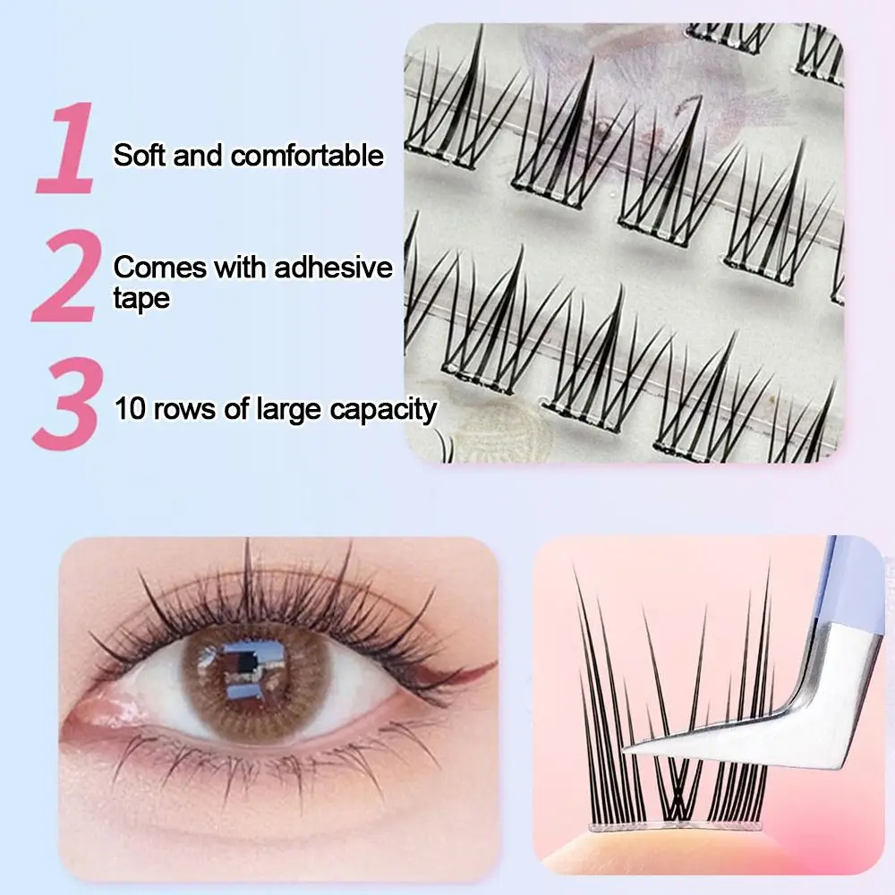 Neue wiederverwendbare selbstklebende Wimpern, kein Kleber, 10 Reihen, Cluster-Wimpern, selbstklebende Wimpern