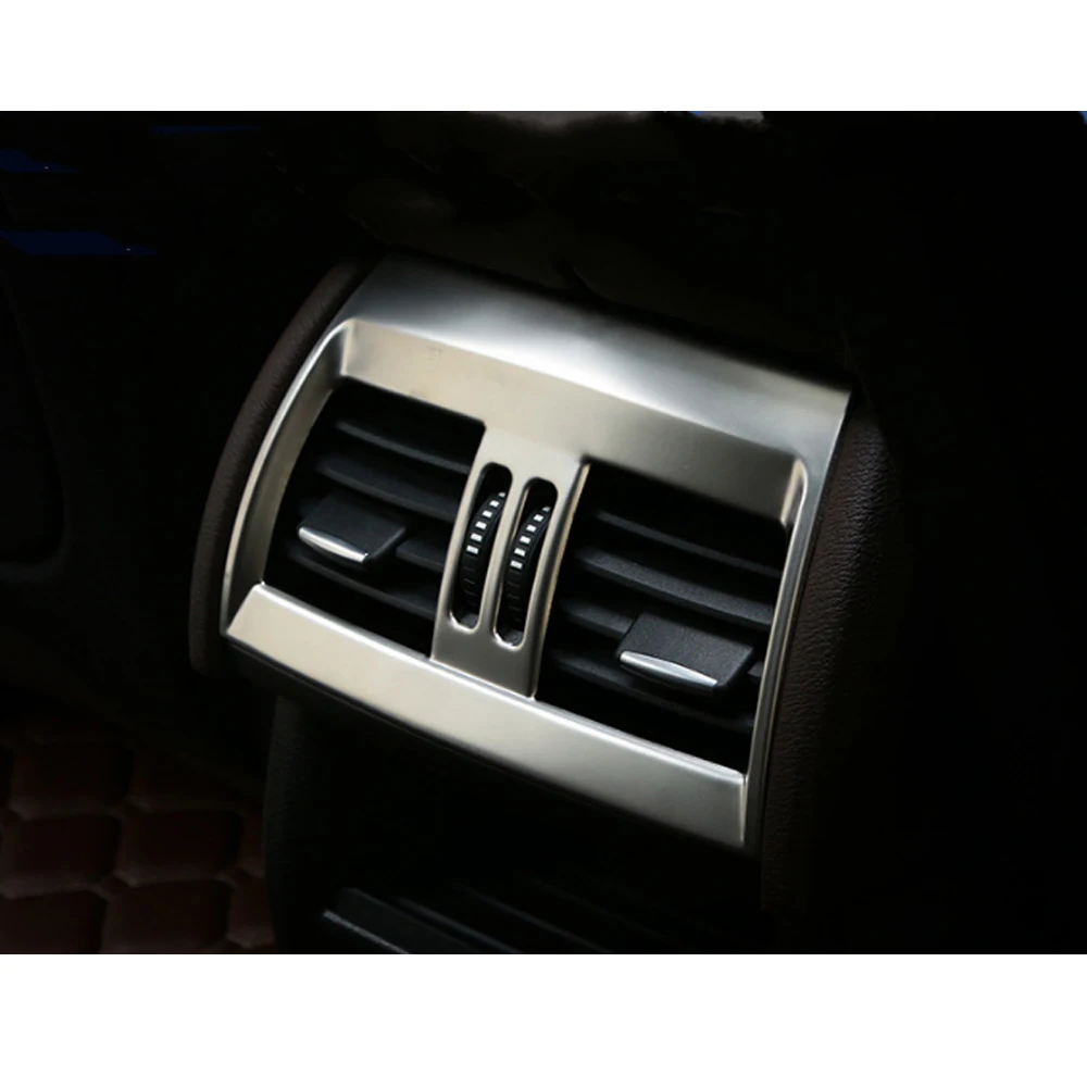 Car Armrest Box Rear Seat AC Air Condition Vent Outlet Cover Trim For BMW X5 F15 F85 X6 F16 F86 Stainless Steel Interior Sticker 4