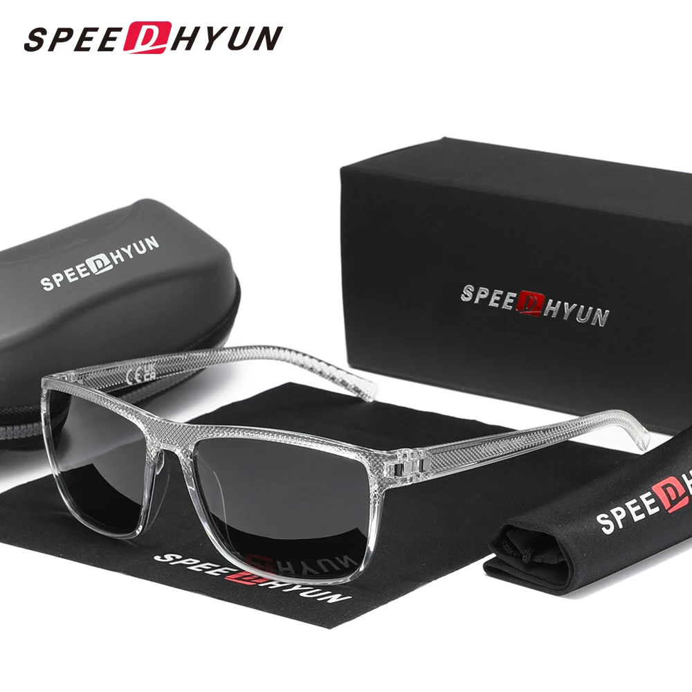 Speedhyun óculos de sol polarizados da moda, masculino, feminino, anti-uv400, pesca, condução, óculos de sol confortáveis