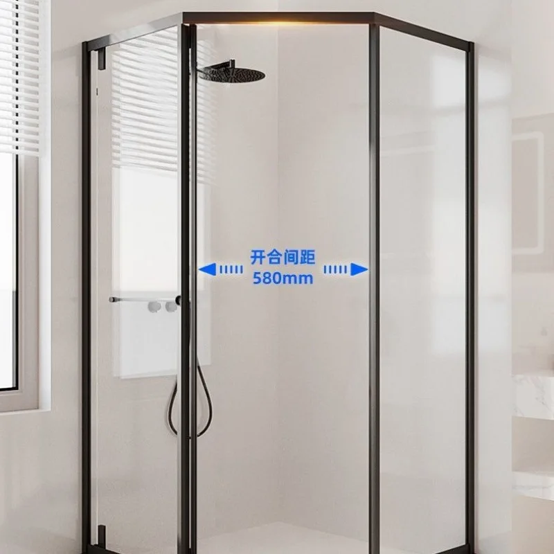 Diamond shower room partition dry and wet separation bathroom bathroom glass partition simple