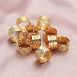 Finger Protector Vintage Gold Needle Thimble Metal Antique Ring Handworking Stitching Tools DIY Crafts Sewing Accessories