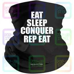 Eat Sleep Conquer Repeat Wrestler Brock Lesnar (Conquer), Bandana negra, pasamontañas, bufanda, para el cuello polaina, cubierta para la boca