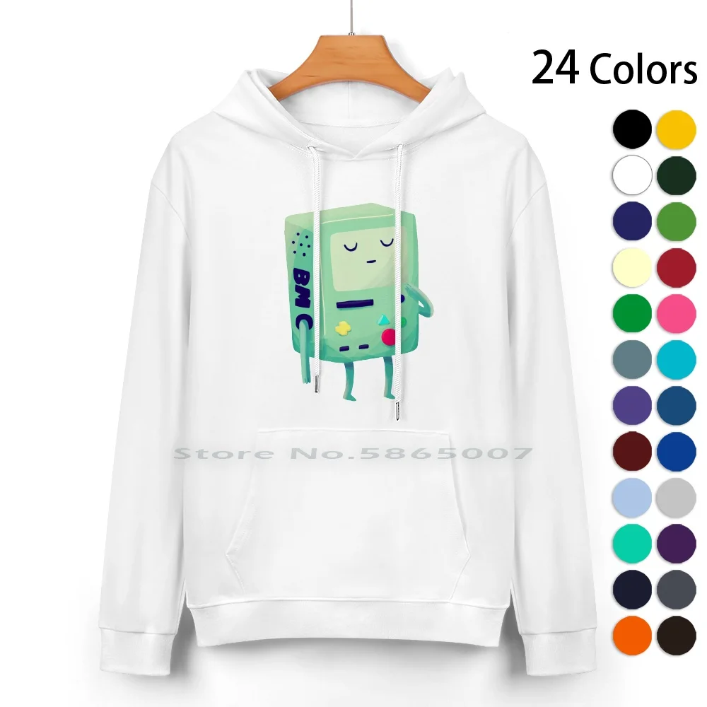 Who Wants To Play Video Games ? Pure Cotton Hoodie Sweater 24 Colors Bmo Beemo Fan Art 100% Cotton Hooded Sweatshirt For Women