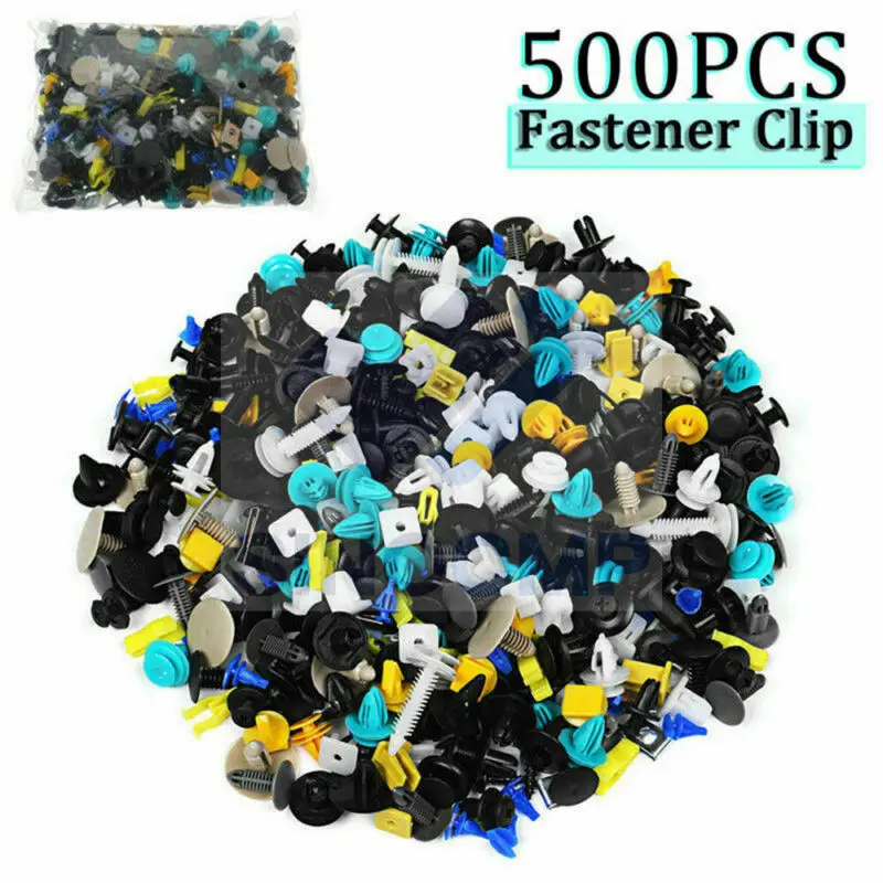 500pcs High Quality Car Body Push Pin Rivet Fasteners Trim Moulding Clips Screw Driver Car Buckle for Buses Trains Planes Truck