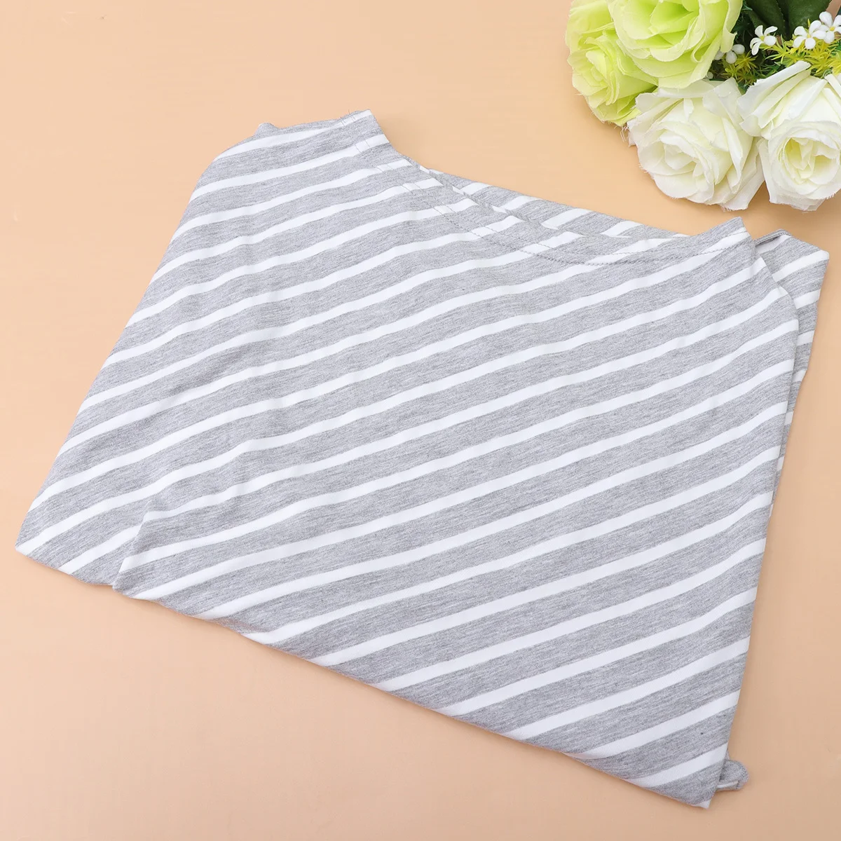 

Striped Triangle Nursing Cover Soft Modal Fabric Nursing Shawl Multi Function Breastfeeding Scarf Protective Stroller Cover