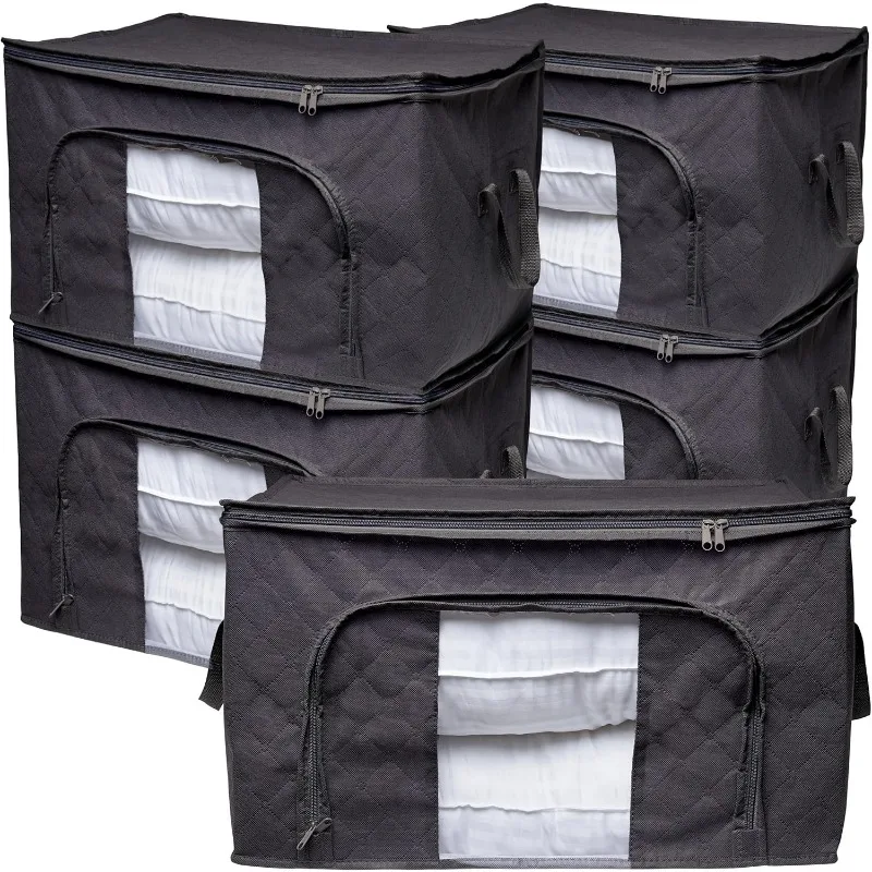 

Clothes Storage, Foldable Blanket Storage Bags, Storage Containers for Organizing Bedroom, Closet, Clothing, Comforter, Or