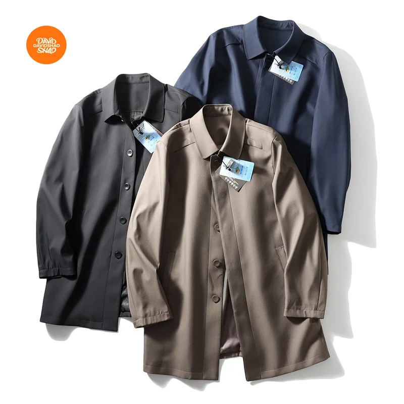 

MAQVOBItalian Order！Offline starting at 100 yuan！High-end Men's Spring and Autumn Waterproof Breathable Lapel Mid-length Trench