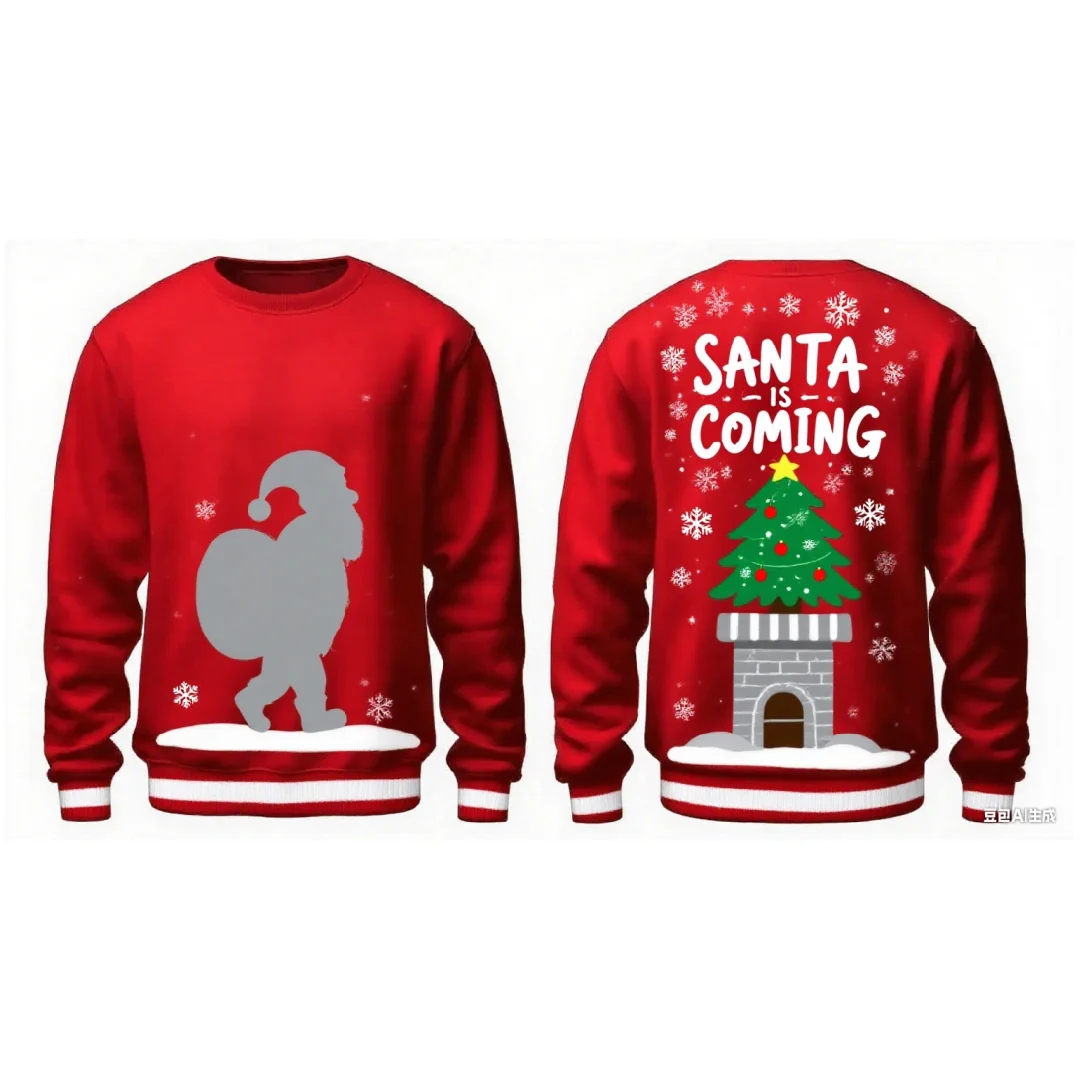 Kerstfeest viering grafische hoodie 3D print lente en herfst mode veelzijdige streetwear heren en dames Y2K hoodies