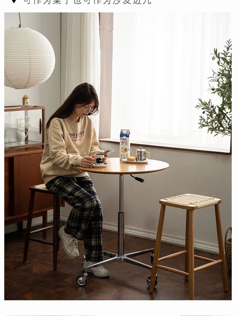 レトロな無垢材のリフティングコーヒーテーブル,モバイルテーブル