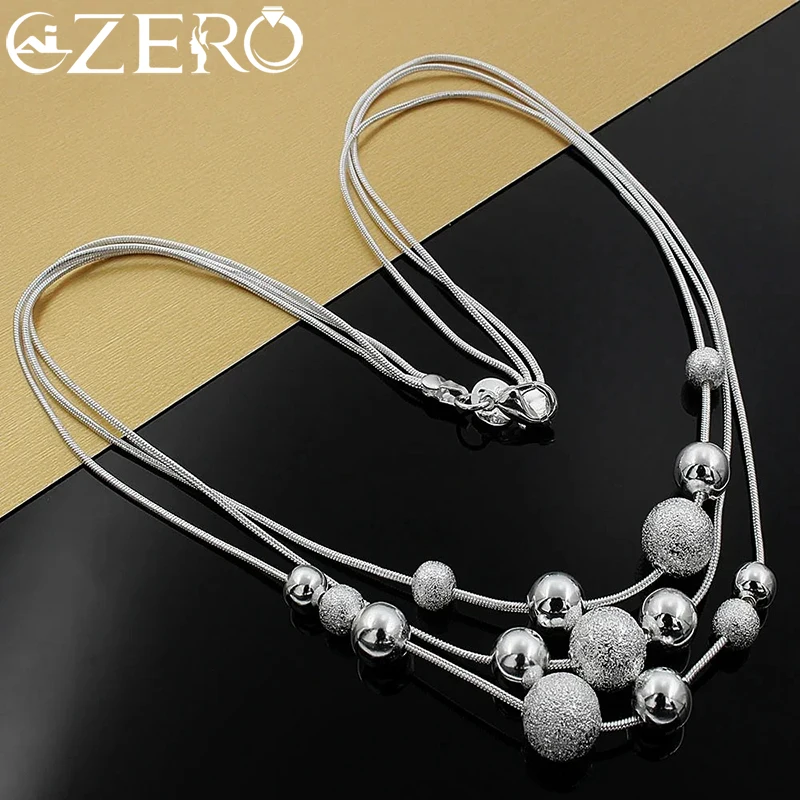 

Fine Jewelry Charm 925 Sterling Silver Bead Necklace Classic High Quality Fashion for Women Lady Wedding Chain Gift