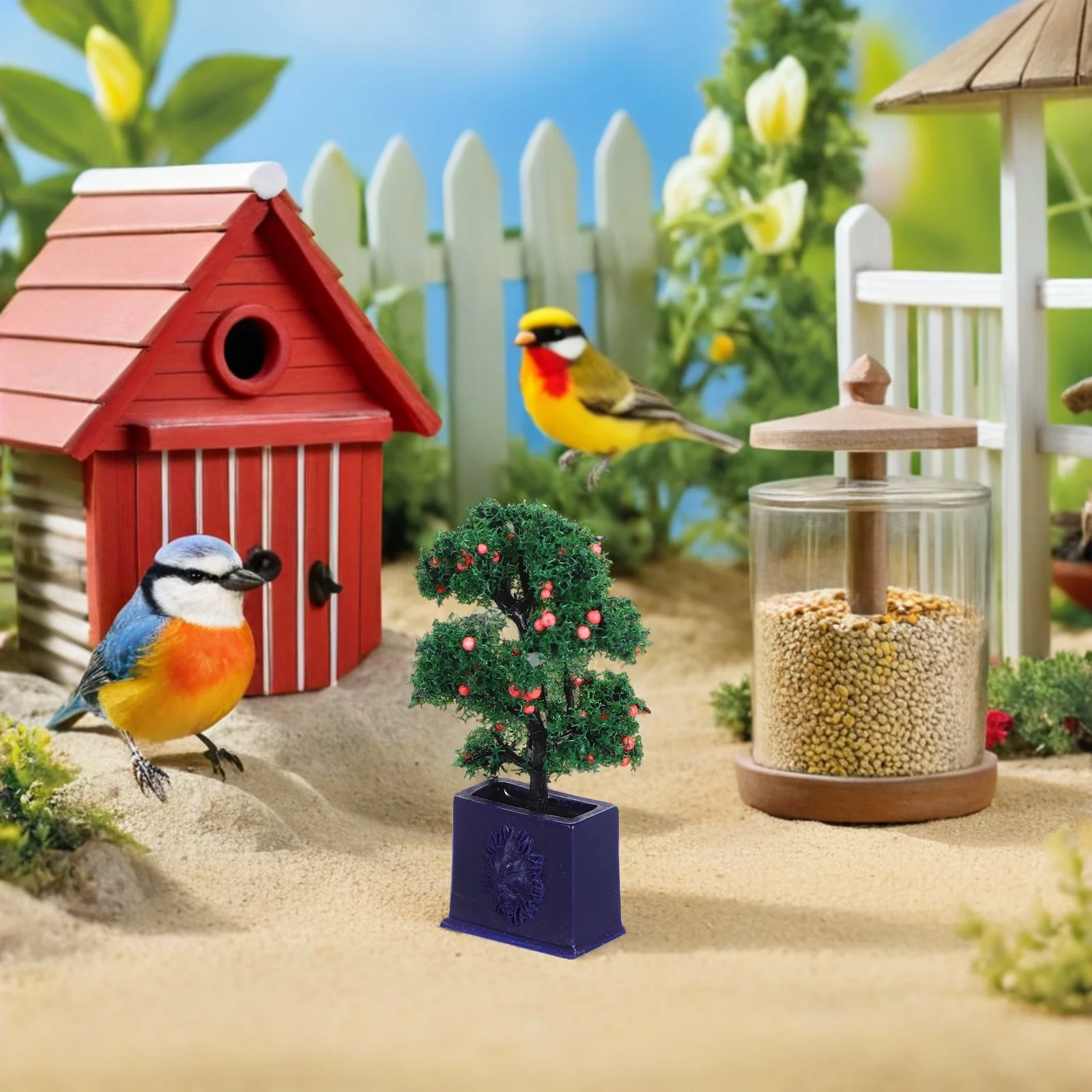 

3pcs Simulated Potted Plants Miniature Artificial Fruit Trees Realistic Decorative Fake Plants for Dollhouse Photography