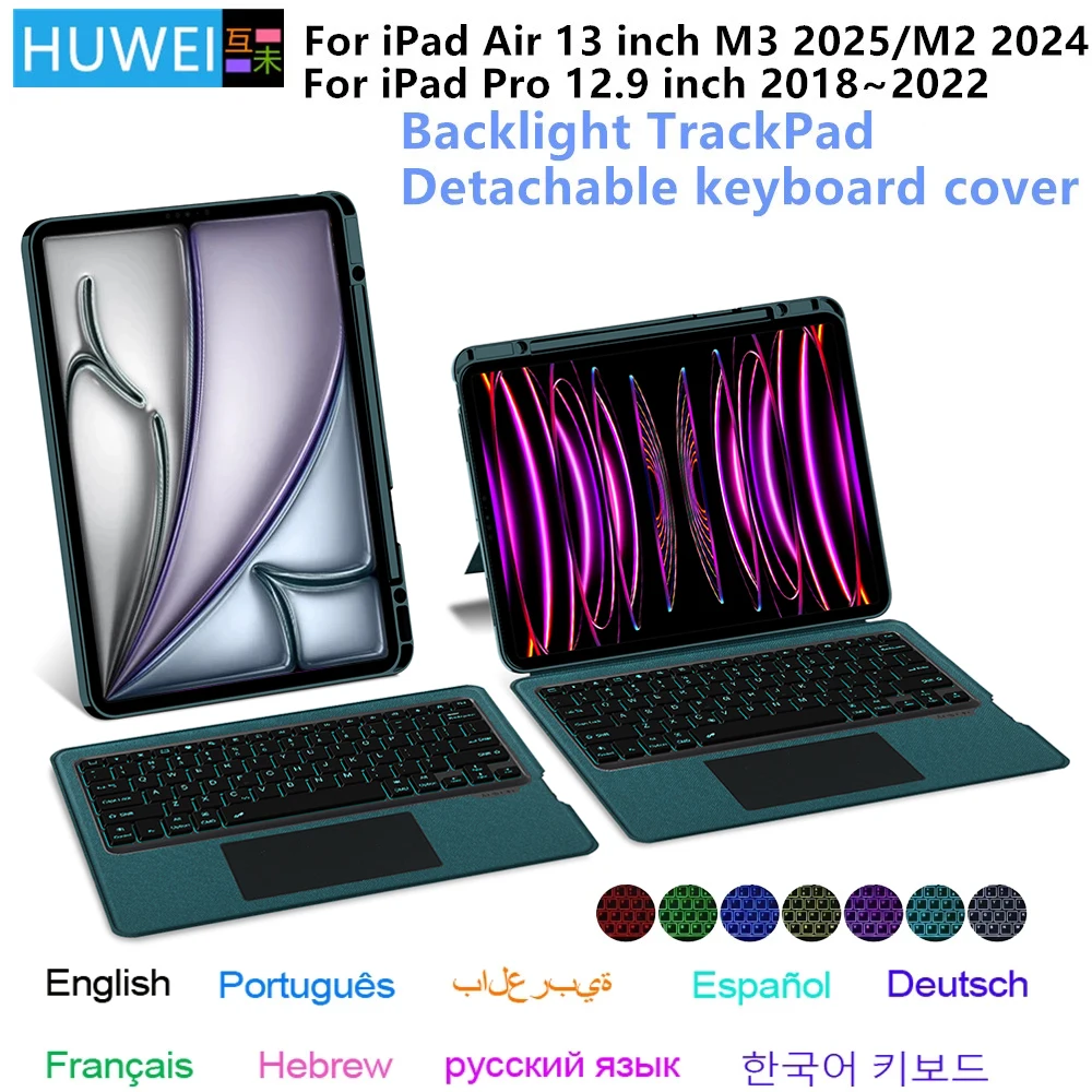 Magic Keyboard for iPad Air 13 inch M3 2025 M2 Case for iPad Pro 12.9 3rd 4th 5th 6th Gen Smart Cover Wireless TouchPad Backlit