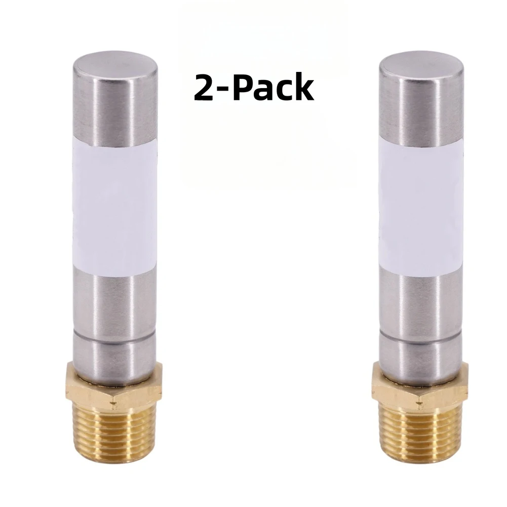 2Pcs 1/2'' Water Hammer Arrestor Stainless Steel Thread Water Hammer Arrestor For Washing Machine Plumbing System
