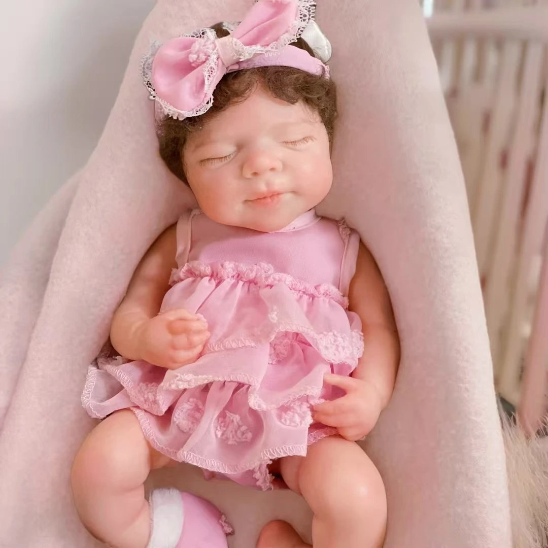 2 Sets Kleidung/33 cm Schließen Augen Pascale Solide Silikon Bebe Reborn Mädchen Puppe Mit Offenen Mund & Bemalte haut Neugeborenen Mädchen Puppe