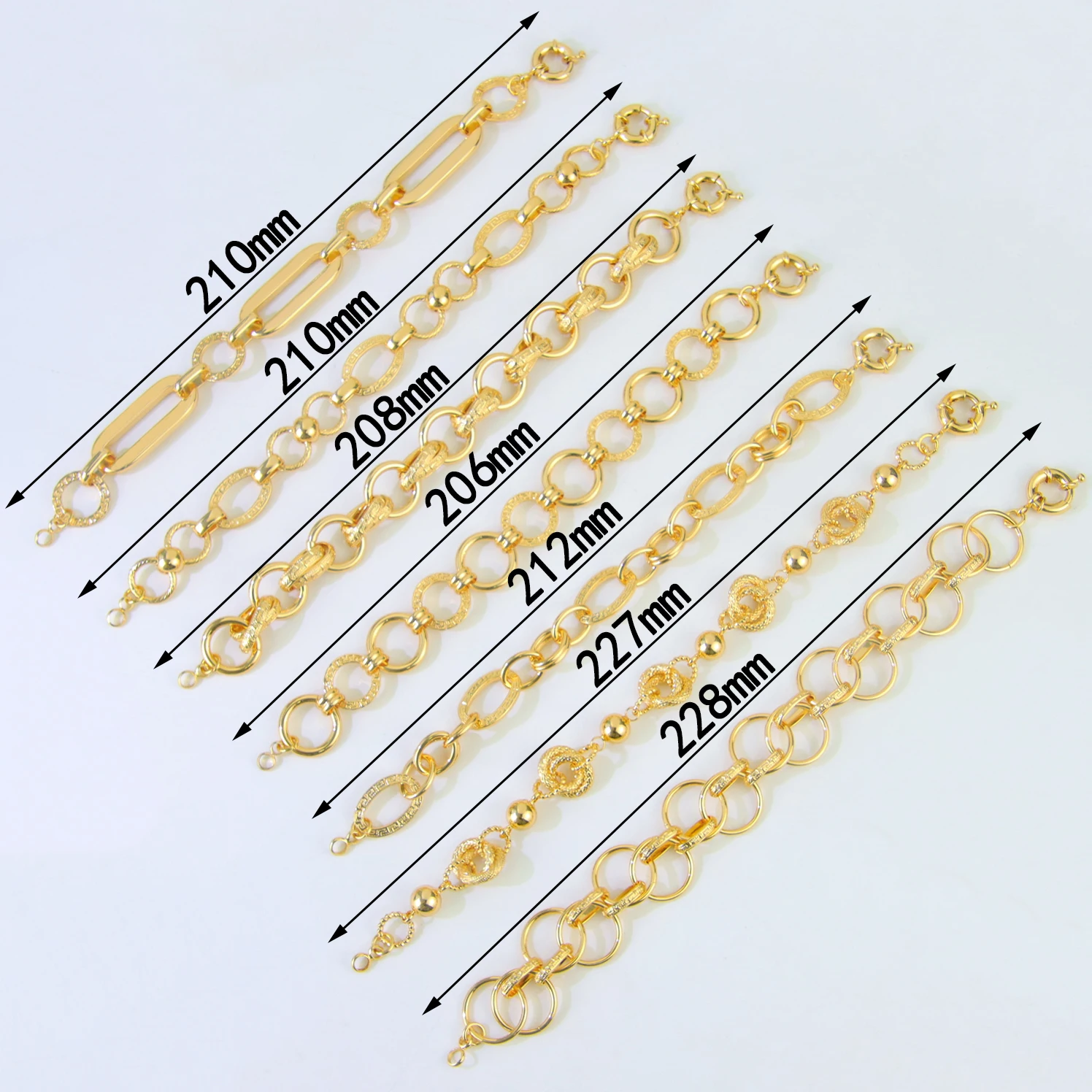 Fashion Arabic Gold Color Bracelet 18k Gold Plated Kurdish Chunky Thick Large Link Chain Dubai Women Event Party Trendy Jewelry