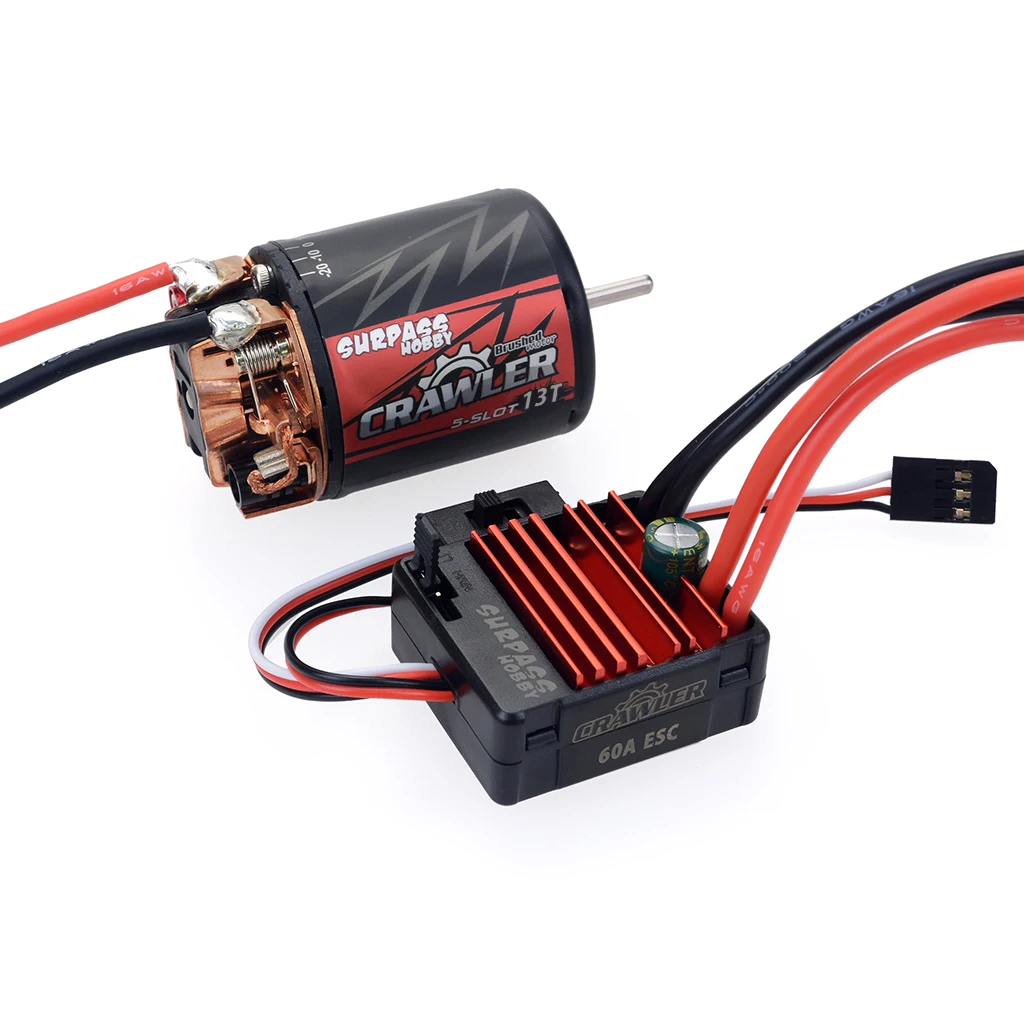 Surpass Hobby 550 540 5-Slot 20T 16T 13T 12T 11T 10T Motor 80A 60A  ESC  For 1/12 1/10  RC  Crawler Car Traxxas SCX10 Climbing