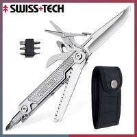 SWISS TECH 11 in 1 Mini Multitool Multi-function Tools with Scissors Screwdriver EDC Outdoor Survival Hand Tool