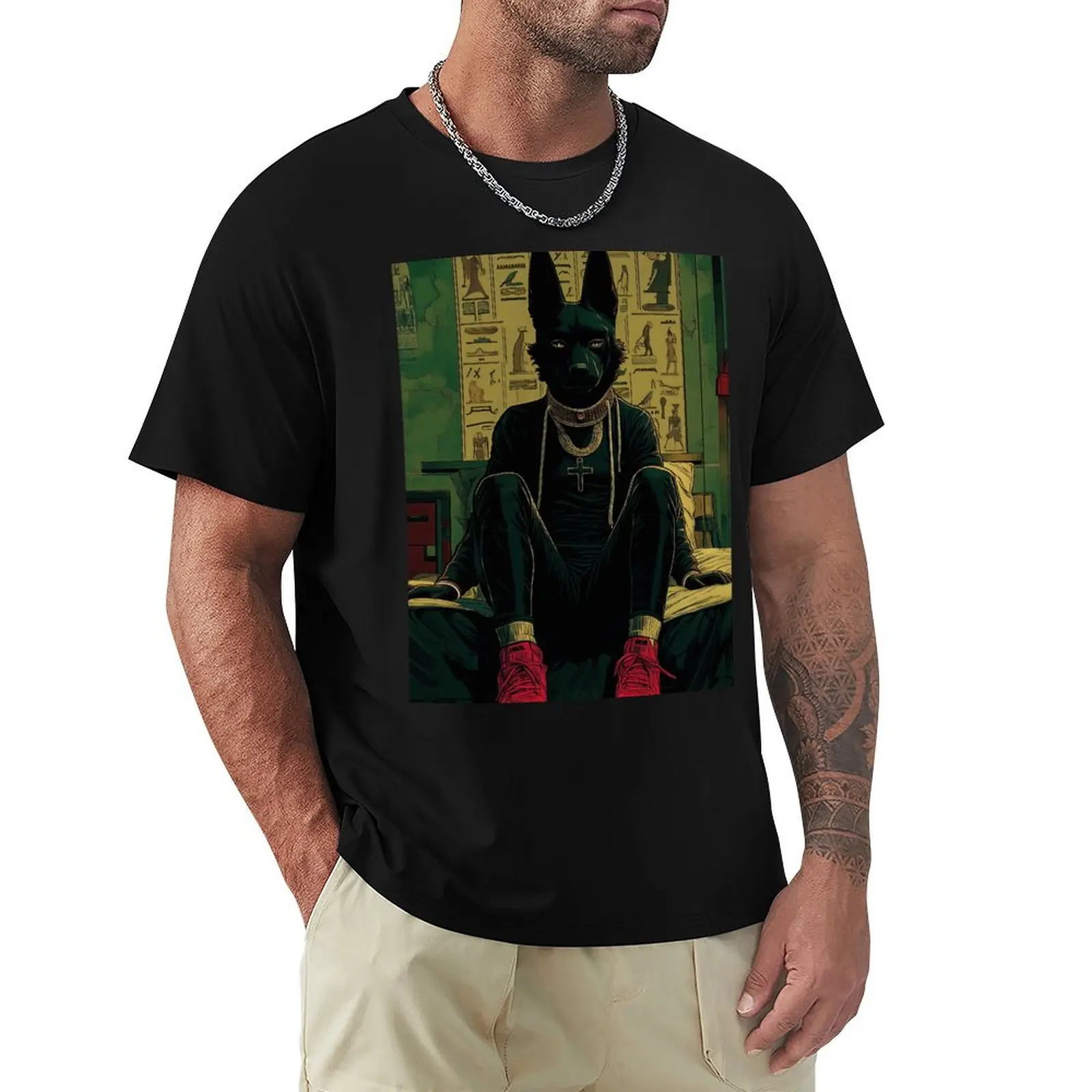 

90s Relaxing Anubis - Lo-fi Vibes T-Shirt Modern Style Print T-Shirt