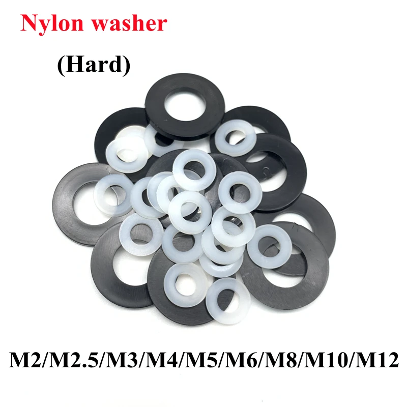 

M2 M3 M4 M5 M6 M8 M10 M12 Black White Nylon Flat Washer Plastic Insulation Spacer 1000PCS