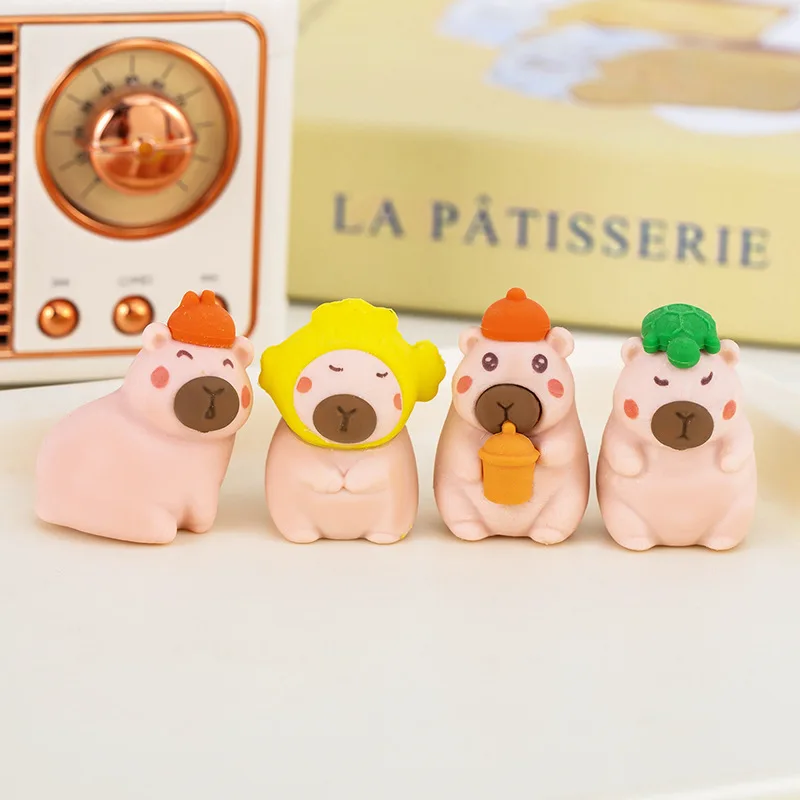 Cute Capybara Styling Eraser Pencil Rubber Kawaii Cartoon 3D Erasers for Kids Assembly Stationery Gift Student School Supplies