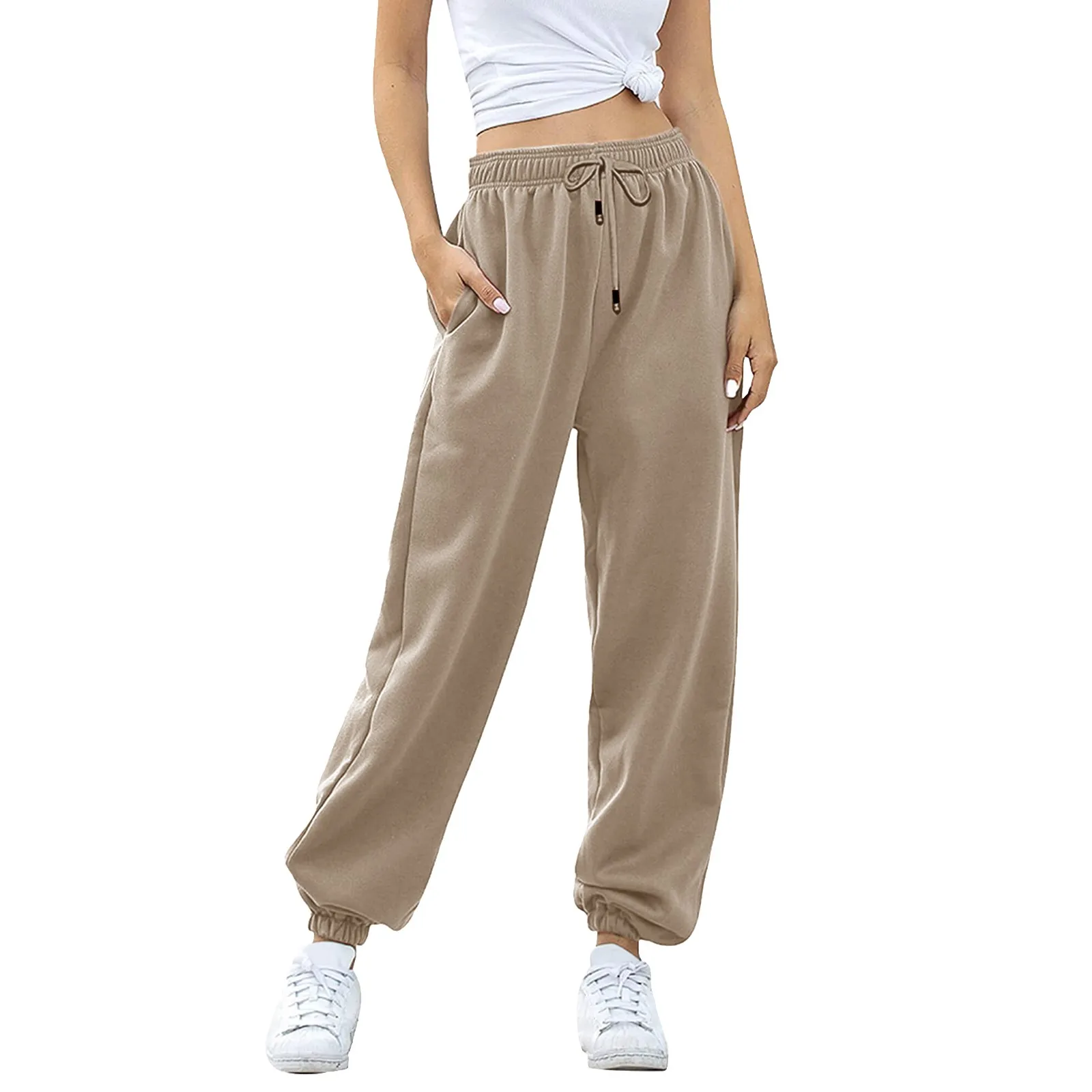 Pantalon de survêtement doublé Smile pour femme, pantalon large et droit, pantalon de survêtement astronomique, pantalon de jogging, pantalon d'entraînement, pantalon de yoga taille haute