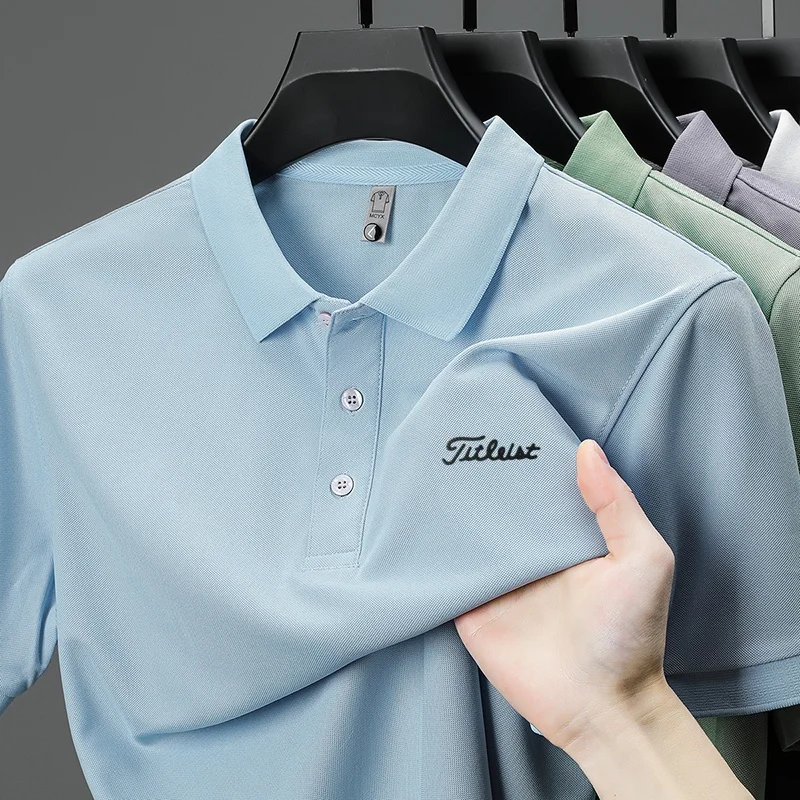 Designer-Herren-Poloshirt mit kurzen Ärmeln, hochwertiger Markenqualität, Kragen, Buchstabendruck, atmungsaktiv, T-Shirt für Business und Freizeit, Herrenbekleidung