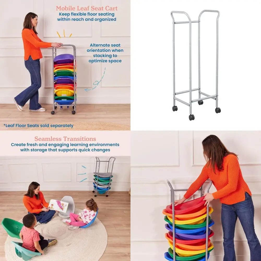 

Silver Mobile Leaf Seat Storage Cart