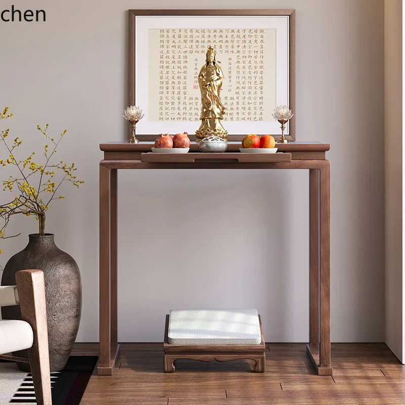 Solid Wood Minimalist Offering Incense Case Buddhist Hall Offering Incense Buddha Table Offering Immortal Table