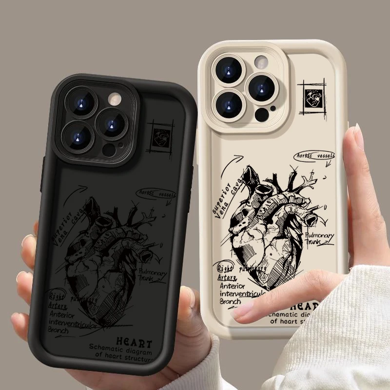 Kreatives Herz-Kardiovaskuläres-Modell Medizinisches Muster-Handyhülle für iPhone 18 17 13 16 15 14 Pro Max 11 13 Pro 17e 16e Weiche Handyhülle – Detail 2