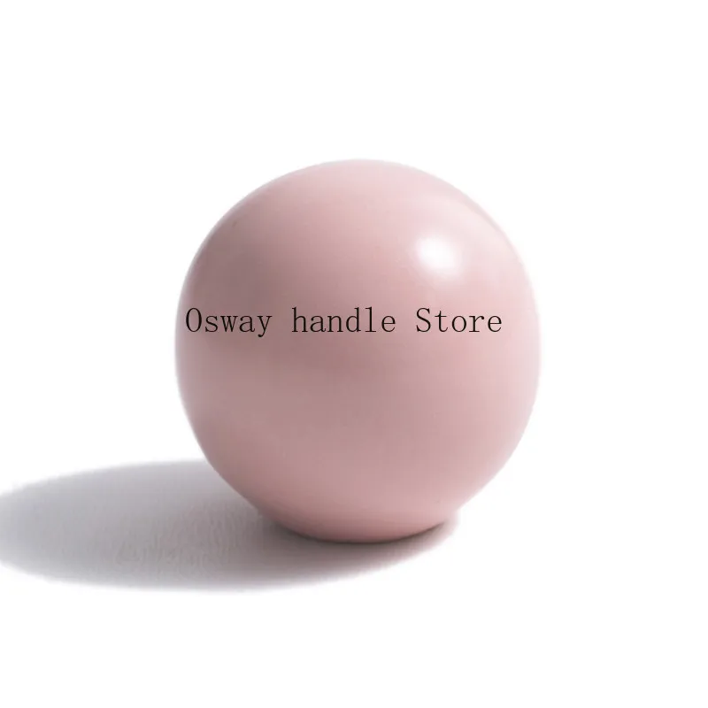 Girly style light luxury simple pink white ceramic handle wardrobe door shoe cabinet drawer spherical small handle