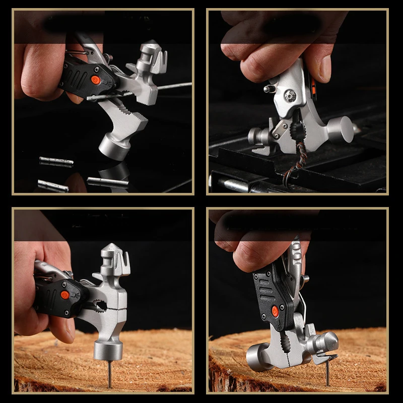 Outdoor Portable EDC Multifunctional Combination Pliers, Hammers Camping Car Emergency Survival Tools for Breaking Windows