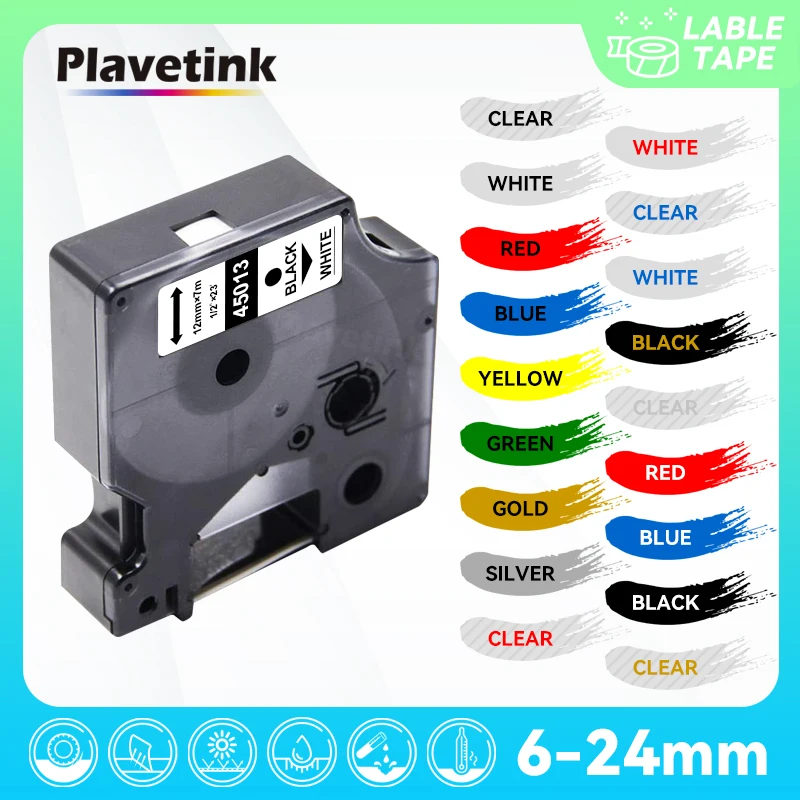D1 6/9/12/19/24mm Multicol Label tapes Compatible Dymo D1 Label Tapes 45013 40913 43613 45018 40918 40914 for Dymo LM160 LM280
