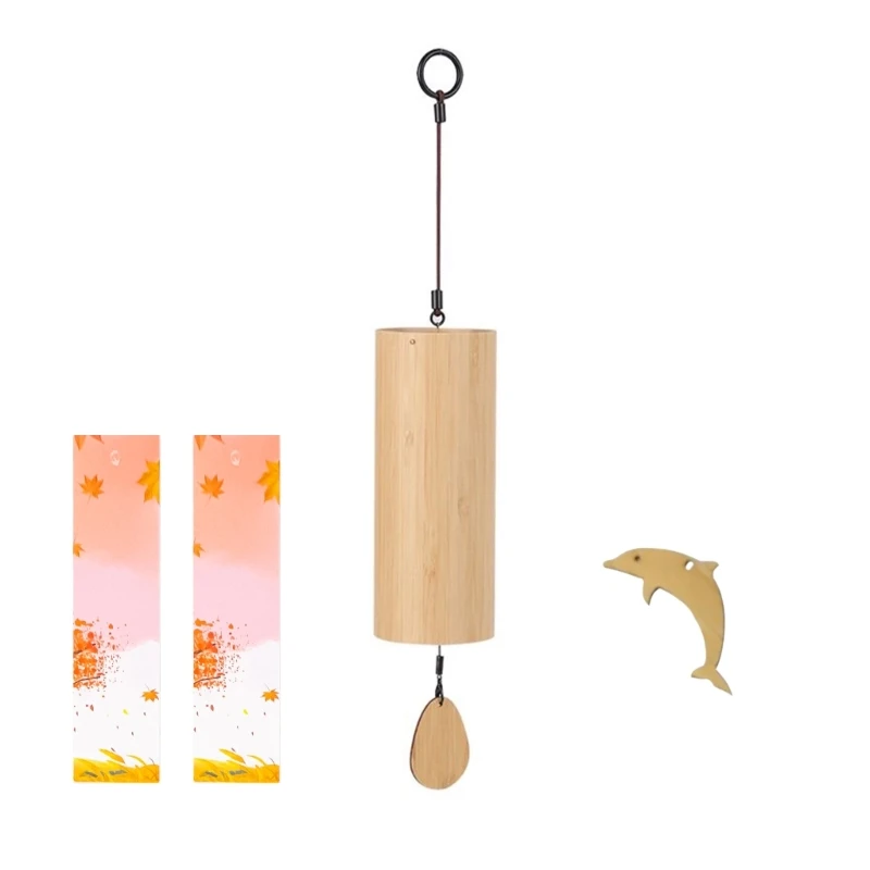 Outdoor Bamboo Wind Chimes Small Chimes Meditation Chord Windchime WindBell for Outdoor Home Decoration